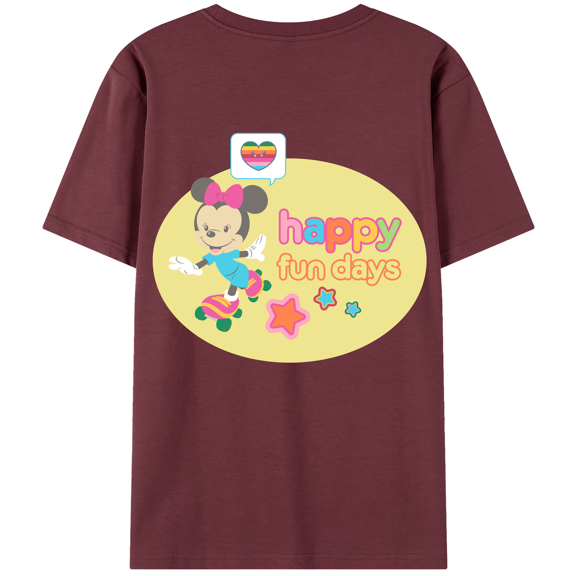 （画像用） ミッキーマウス Mickey Mouse 綿100％半袖Tシャツ（背面プリント）